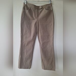 Theory Womens Cropped Pant in Double Stretch Cotton. Tan. Size 0
